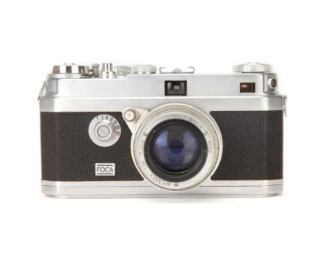 An OPL Foca PF3L Rangefinder Camera, chrome, serial no. 212.578R, with Oplarex f/1.9 50mm lens, chrome, serial no. 12233, bod