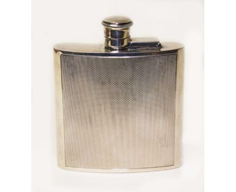 An Elizabeth II silver hip flask with bayonet fitting, PH Vogel &amp; Co, London 1966, length 11.8cm, gross wt. 5.72ozt.  