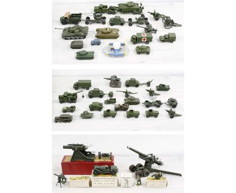 Dinky Toys - collection of playworn Military vehicles including Dinky Super Toys; also examples by Tri-ang, Lone Star and Bri