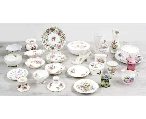 Selected small porcelain items&nbsp;including Dresden tea cup and saucer, further Dresden pots and candlesticks various, furt