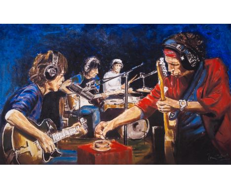 Ronnie Wood (b.1974)Conversation Piece, The Rolling Stones (Unique)Acrylic on canvas, circa 2006, signed in gold pen, image 6