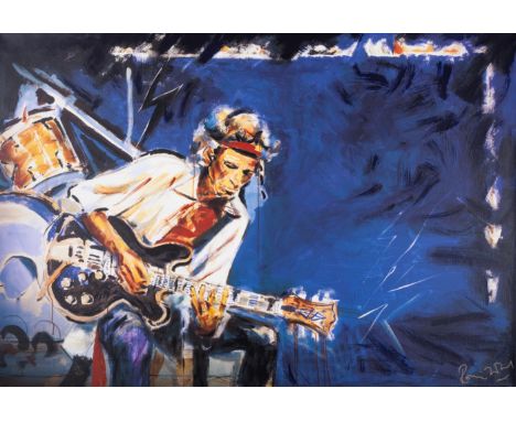 Ronnie Wood (b.1947) Pensive II (Collector's Edition) Inkjet and screenprint in colours on canvas, 2008, signed in gold ink, 