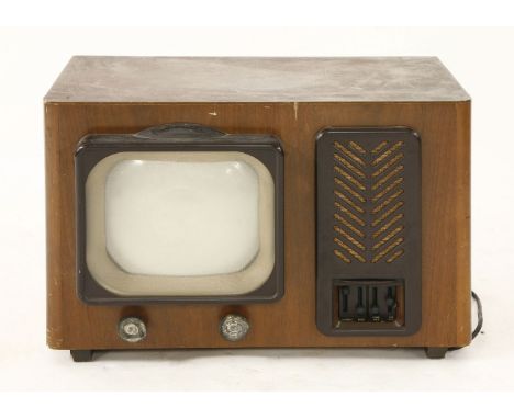 A Pye BT16 walnut-cased television receiver,with instruction manual,54.5cm wide