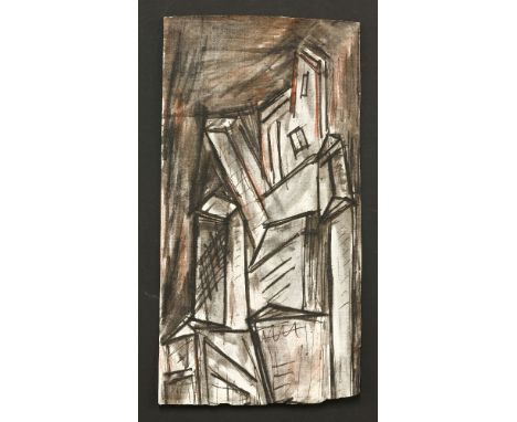 Attributed to Lyonel Feininger (German, 1871-1956)BUILDINGSPen and ink and coloured washes19.5 x 10cm, unframedtogether with 