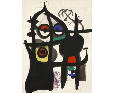 *Joan Miro (Spanish, 1893-1983)'LA CAPTIVE' Etching and aquatint, signed in pencil, l.r. and numbered, 25/30sheet size 94.5 x