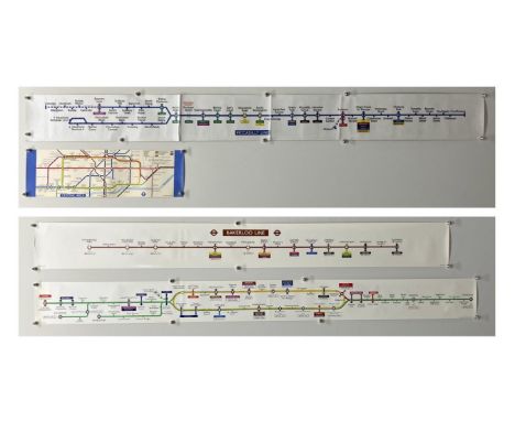 Six London Underground carriage diagrams. Two Bakerloo Line 682/02611/4000(2CH) (829) Impress (Acton) Ltd, two District & Cir