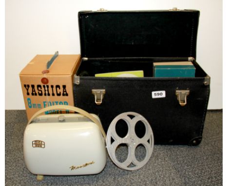 A cased Zeiss Ikon cine projector and Yashica editor