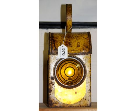 A vintage London electricity board street warning light.