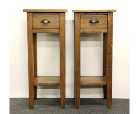 A pair of vintage mahogany bed side cabinets, H. 75cm.