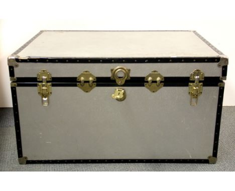 A large metal trunk, 100 x 56 x 74cm.
