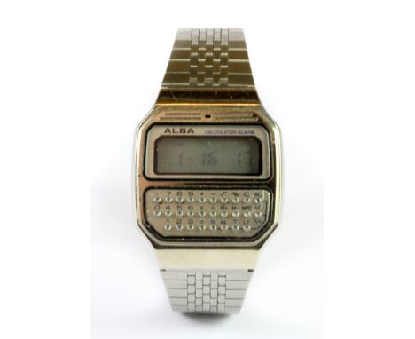 A vintage Alba gentleman's wrist watch, calculator and alarm.