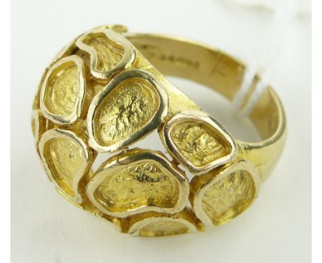 A 9ct gold Bombe design ring,
hallmarks London 1971, 9.8gm.