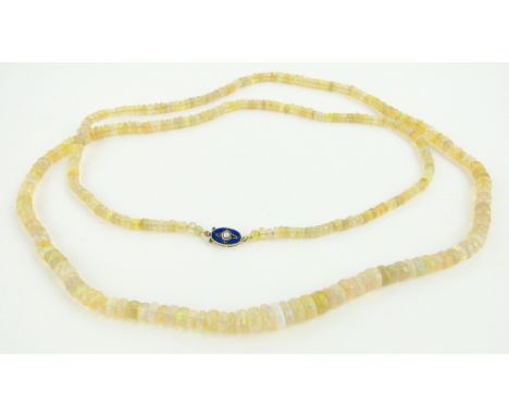 A double strand graduated opal necklace.