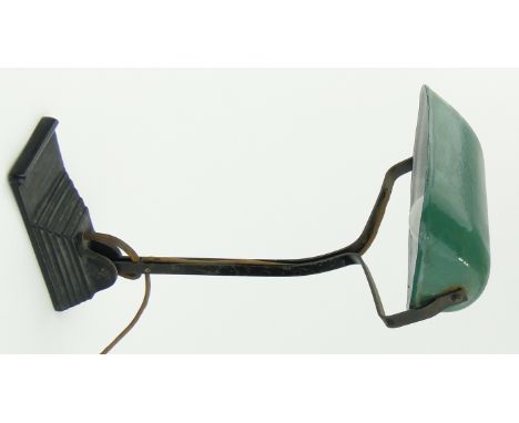 An Art Deco desk lamp
with enamelled shade, height 18".
