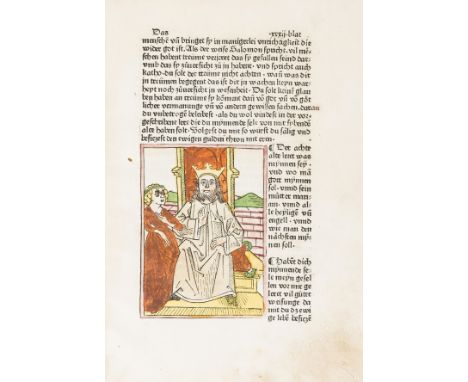 Early printing.- A group of c.30 Continental and English printed leaves, including Passau (Otto von) Die vierundzwanzig Alten