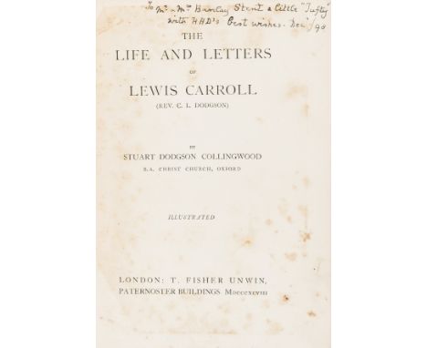 [Dodgson (Charles Lutwidge)], "Lewis Carroll".- Collingwood (Stuart Dodgson) The Life and Letters of Lewis Carroll (Rev. C.L.