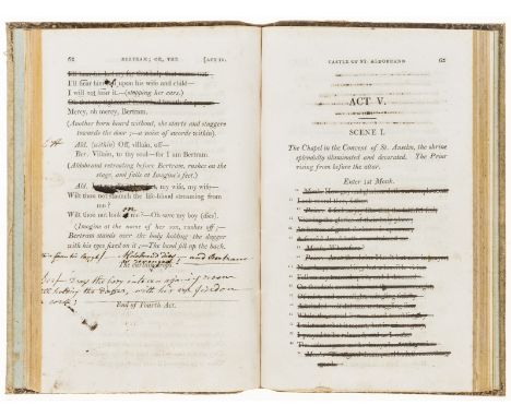 NO RESERVE Annotated plays.- Maturin (Rev. R. C.) Bertram; or, the Castle of St. Aldobrand, ninth edition, ink ownership insc