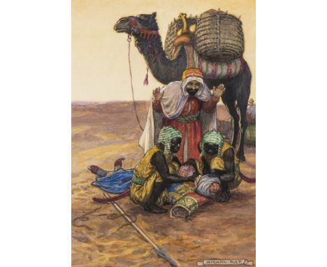Middle East.- Original illustration.- Ault (Norman) "Said brought back to life by a chance traveller"; "Four men of Selim's r