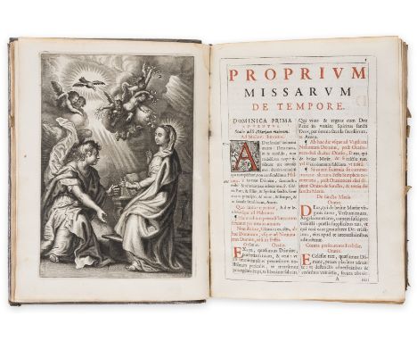 Missale romanum..., title in red and black with engraved vignette, 10 full-page engraved illustrations, printed in red &amp; 