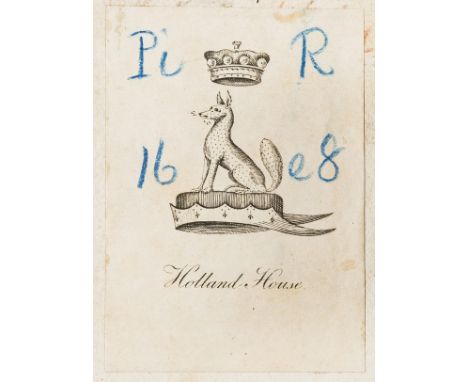 Holland House.- Prostitution.- Restif de la Bretonne (Nicolas Edmé) Le Pornographe, ou Idées d'un Honnête-homme sur un Projet