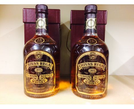 CHIVAS REGAL 12 YEARS OLD - EMPLOYEE SCREEN PRINT BOTTLE (2)
Blended Scotch Whisky. 
Bottled exclusively for employees of The