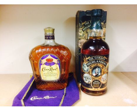 THE GORDON HIGHLANDERS 
Blended Scotch Whisky
70cl, 40% volume, in carton.
CROWN ROYAL 
Canadian Blended Whisky
1 litre, 40% 