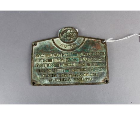 Engine plaque