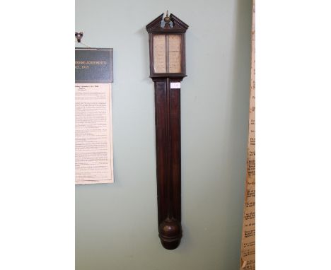 George III mahogany stick barometer J Rittson, Terril