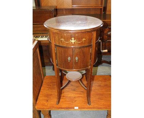 Mahogany inlaid circular gramophone (Academy)