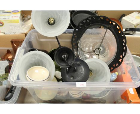 Box of misc including light fittings