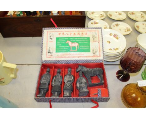 Boxed Chinese teracotta army figures