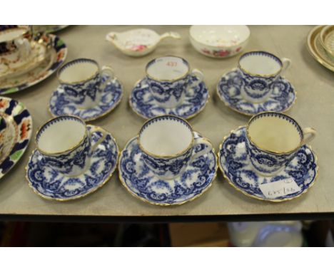 Set of 6 Copeland Spode coffee cups & saucers (one cracked)