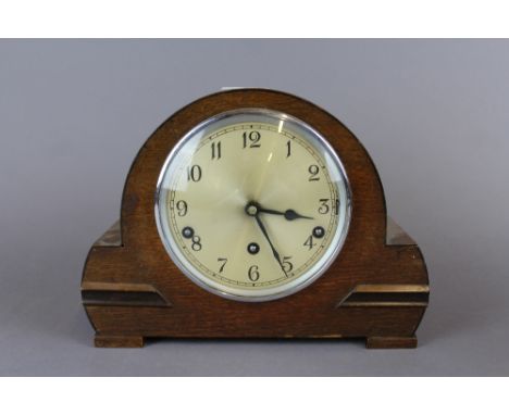 Oak Art Deco style Garrard mantel clock