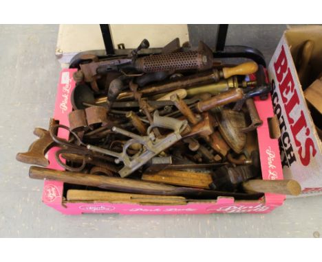 Box of tools, orgas, sprayers, planes