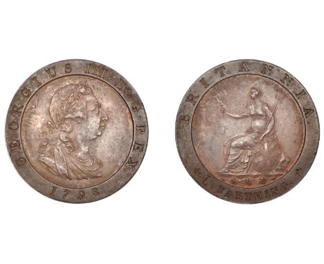 George III (1760-1820), Pre-1816 issues, Restrike Pattern Farthing, 1798, by W.J. Taylor from dies by C.H. Küchler, in bronze