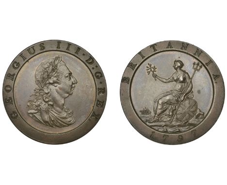 George III (1760-1820), Pre-1816 issues, Proof Penny, 1797 (late Soho), in bronzed-copper, wreath with 10 leaves, edge plain,