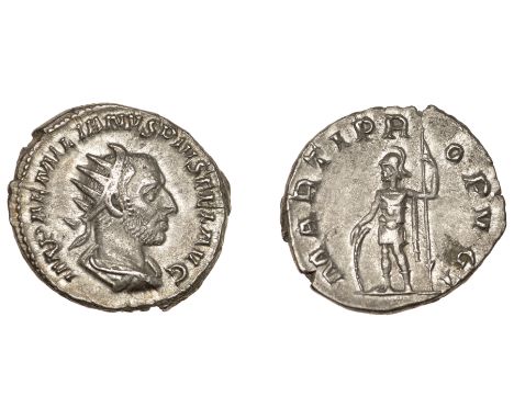 Roman Imperial Coinage, Æmilian, Antoninianus, 253, radiate,, draped and cuirassed bust right, rev. Mars standing left, holdi