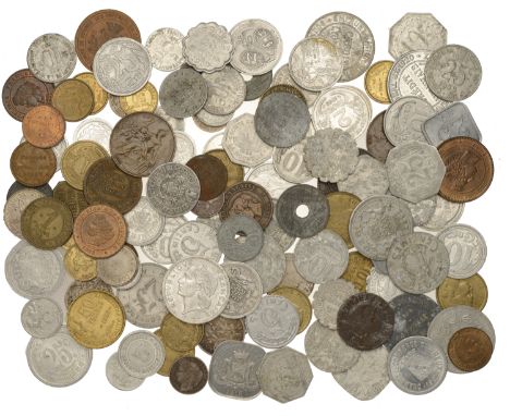 France, Coins and tokens of France, in silver (7), base metal (106), other media (1) [114]. Varied state, some corroded  £100