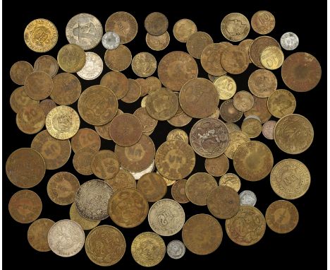 Peru, Coins of Peru, in silver (8), base metal (89) [97]. Varied state £60-£80  ---  Provenance: D.L.F. Sealy Collection