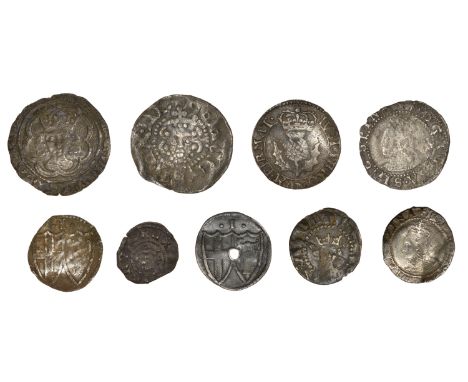 Miscellaneous hammered silver coins (9), including a Henry VII Canterbury Halfgroat [9]. Varied state £80-£100