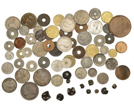 Thailand, Coins of Thailand, in silver (21), base metal (48) [69]. Varied state £200-£300  ---  Provenance: D.L.F. Sealy Coll