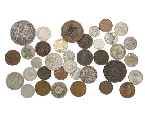 Egypt, Coins of Egypt, in silver (12), base metal (24) [36]. Varied state, four pierced £60-£80  ---  Provenance: D.L.F. Seal