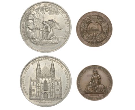 AUSTRIA, Franz I, Recovery from Illness, 1826, a pewter medal by L. Heuberger, 65mm (BDM II, 486); GERMANY, German Industrial