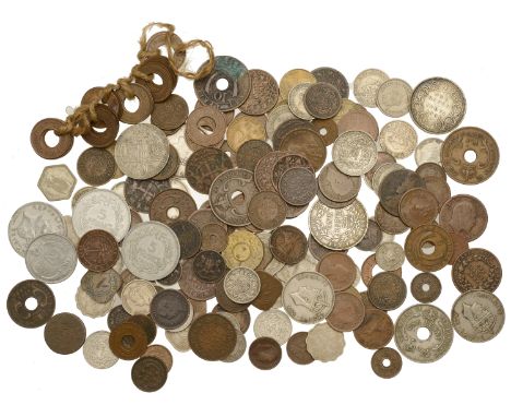 India, Miscellaneous Indian and World coins, in silver (15), base metal (154) [169]. Varied state £100-£150