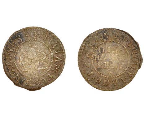 Southwark, Stoney Lane, William Fleming, Halfpenny, 1668, 1.32g/3h (E 935; N –; BW. 410). Fair to fine £40-£60  ---  Provenan