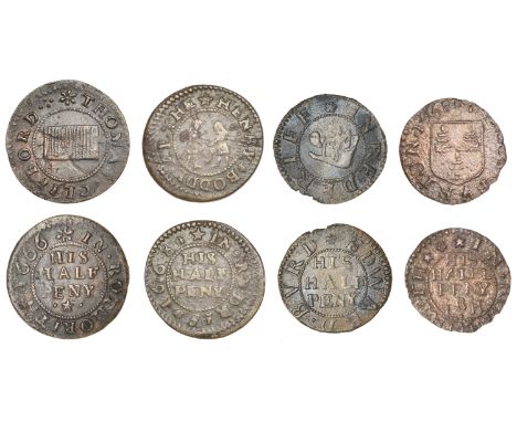 Rotherhithe, Rotherhithe, Henry Boddy, Halfpenny, 1668, 2.26g/12h (E 784; N 5002; BW. Surrey 246); Edward Burd, Halfpenny, 1.