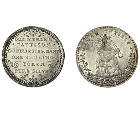 Dorset, Dorchester, Robert Cox, William Merle and Robert Pattison, Shilling, 1811, cox merle & pattison dorchester bank one s