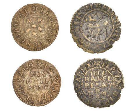Southwark, Winchester Yard, Thomas Comfort, Halfpenny, 1.11g/9h (E 1035; N 5164; D 495A); William Rivers, Halfpenny, 0.82g/6h