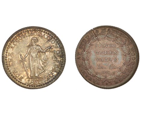 Suffolk, Woodbridge, Studd and Mathews, ‘Morgan’s’ Proof One Shilling and Sixpence, 1811, in copper, obv. silver-plated, Just