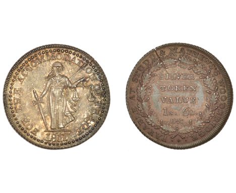 Suffolk, Woodbridge, Studd and Mathews, ‘Morgan’s’ Proof One Shilling and Sixpence, 1811, in copper, obv. silver-plated, Just